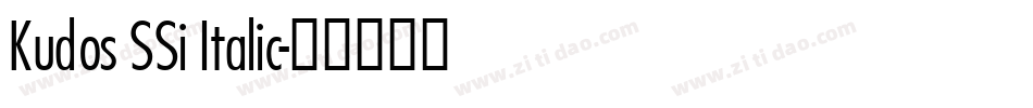 Kudos SSi Italic字体转换
